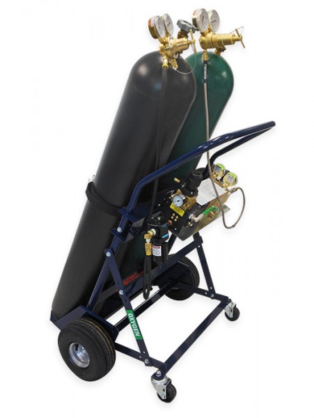 AERO 2-Bottle Oxygen Service Handcart Complete (Remote) – AERO Specialties