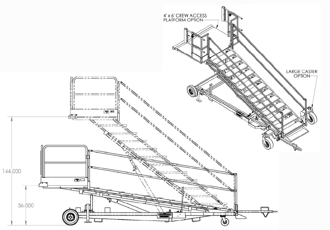 AERO B-1 Maintenance Platform, Work Access Stand, 3′-12′ (.91m – 3.66m ...